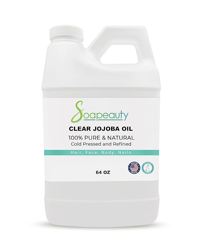 Soapeauty Clear Jojoba Oil | 100% Pure & Natural | Refined, Cold Pressed, Hexane Free | Moisturizing Oil for Skin, Face, Hair & Nails | 64 fl oz-GlimoraGlow