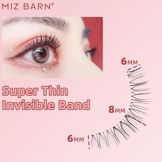 Miz Barn Daily Natural Look False Eyelashes,4 Pairs Natural Soft Lightweight Comfortable Short Lashes Clear Band Handmade Luxurious False Eyelashes(A05)-GlimoraGlow