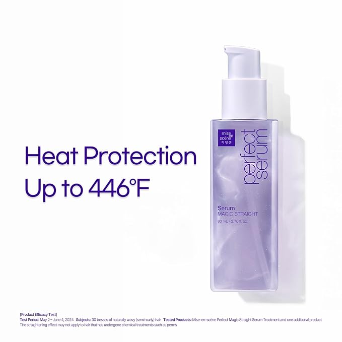 Mise En Scene Magic Straight Perfect Serum - Anti Frizz Hair Straightening Serum with heat protectant for straightener, hair tamer oil, Coconut Oil for Smooth, Silky, and Shiny Hair, 2.71 Fl Oz-GlimoraGlow