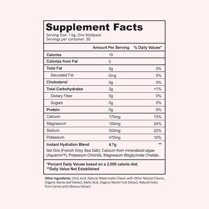 Instant Hydration Electrolytes Powder Packets - Electrolyte Drink Mix - Zero Sugar - Keto, Vegan, Gluten-Free, Non-GMO - Boost Recovery, Brain Health, Muscle & Tissue Support- 30 Sticks-GlimoraGlow