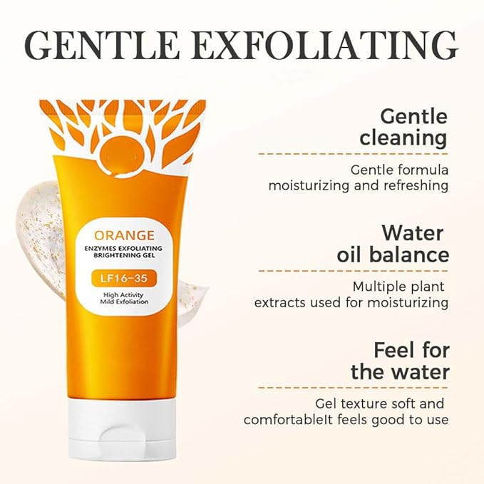 2025 New Orange Exfoliating Gel for Face and Body, Oranges Enzymes Exfoliating Gels Remove Blackheads Moisturize Skin, Upgrade Exfoliatings Cleansing Gel Scrub Clean Pores (Orange X2, One Size)-GlimoraGlow