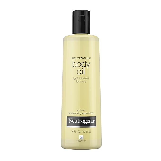 Neutrogena Body Oil Light Sesame Formula, 16 fl oz, Radiant Glow Moisturizer for Dry Skin, Bath & Shower Oil For Smooth and Hydrated Skin-GlimoraGlow