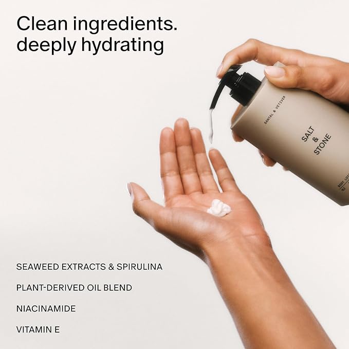 Salt & Stone Body Lotion for Women & Men| Scented Daily Body Lotion | Hydrates, Nourishes & Softens Skin | Restores Dry Skin | Fast-Absorbing | Cruelty-Free & Vegan (450 ml) (Black Rose & Oud)-GlimoraGlow