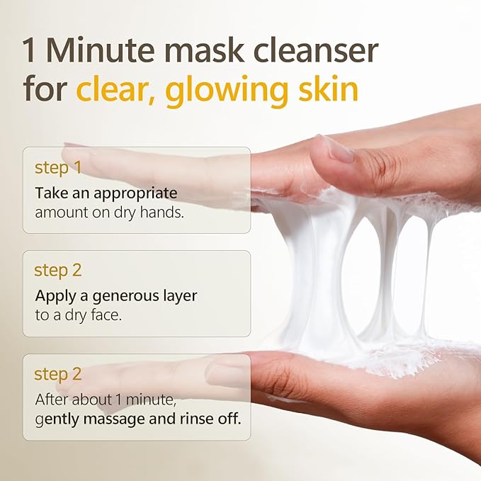 Rice Mask Cleanser 6.76 fl oz - Glow-Boosting & Hydrating Face Wash with Jeju Rice & Natto Gum, Gentle Exfoliating Daily Foam Cleanser, Deep Pore Cleansing, Non-Irritating- Korean Skin Care-GlimoraGlow