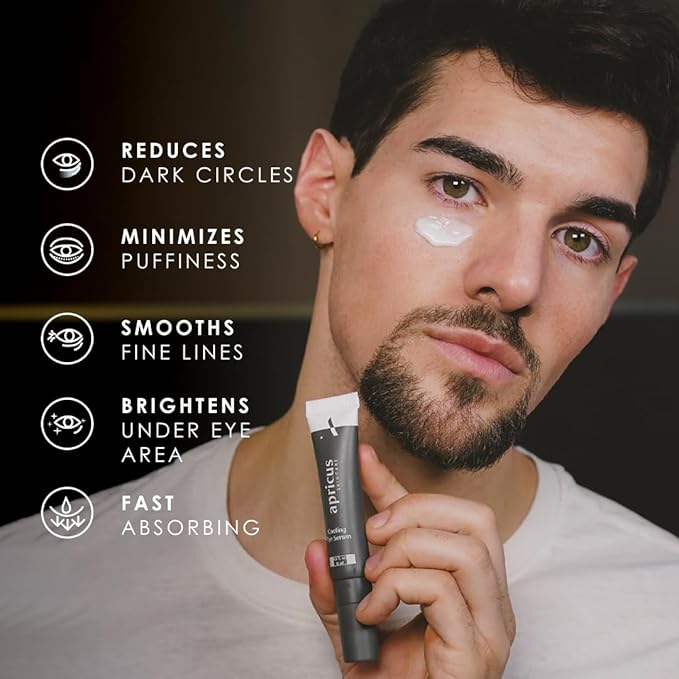 Apricus Eye Serum, Caffeine Peptide Formula, Lightweight Serum for Dark Circles, Puffiness and Fine Lines-GlimoraGlow