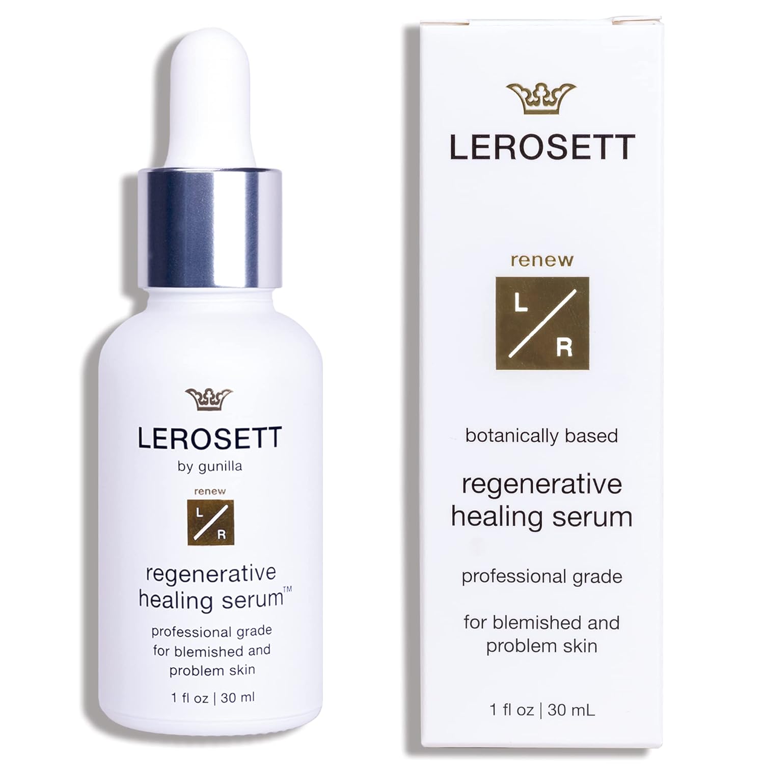 LEROSETT Serum for Acne Scarring Healing, Pimples, Redness, Breakouts, Blemishes, Hydrate & Soothes Irritated Skin, Natural Serum. Spa-Grade, Plant Based, Concentrated - 1 oz-GlimoraGlow