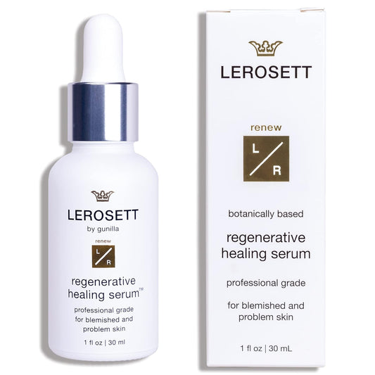 LEROSETT Serum for Acne Scarring Healing, Pimples, Redness, Breakouts, Blemishes, Hydrate & Soothes Irritated Skin, Natural Serum. Spa-Grade, Plant Based, Concentrated - 1 oz-GlimoraGlow