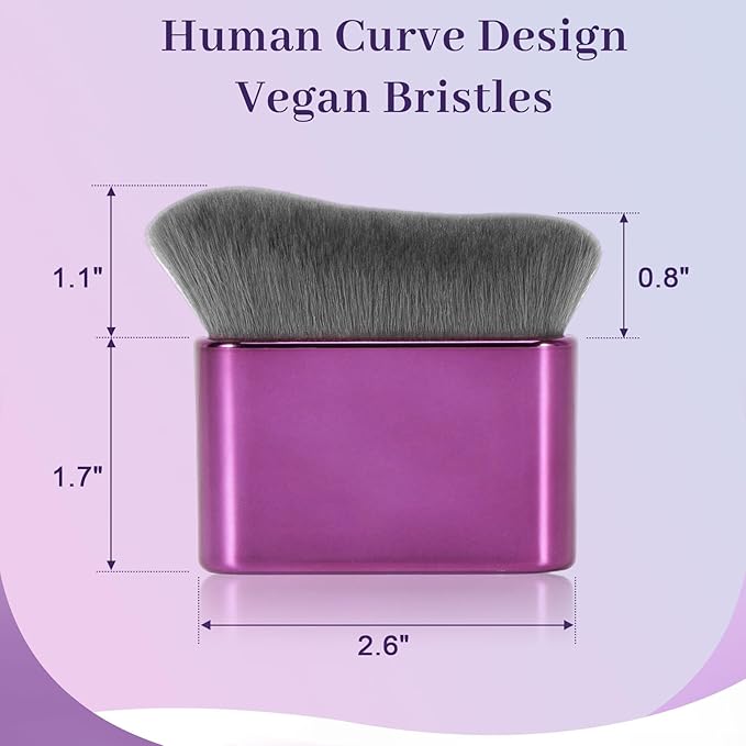 Self Tanner Brush for Body & Face - Kabuki Makeup Brush for Self-Tanner,Tanning Mousse,Foundation & Bronzer | Streak-Free Application,Super Soft Bristles,Professional Tanning & Body Makeup Tool-GlimoraGlow