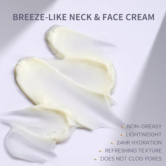 Firming Neck Cream & Anti-Wrinkle Face Cream with Coenzyme Q10, Unscented Skin Firming Neck Cream, Anti Aging Facial Moisturizer for Sensitive Skin, 1.76 Oz Jar-GlimoraGlow