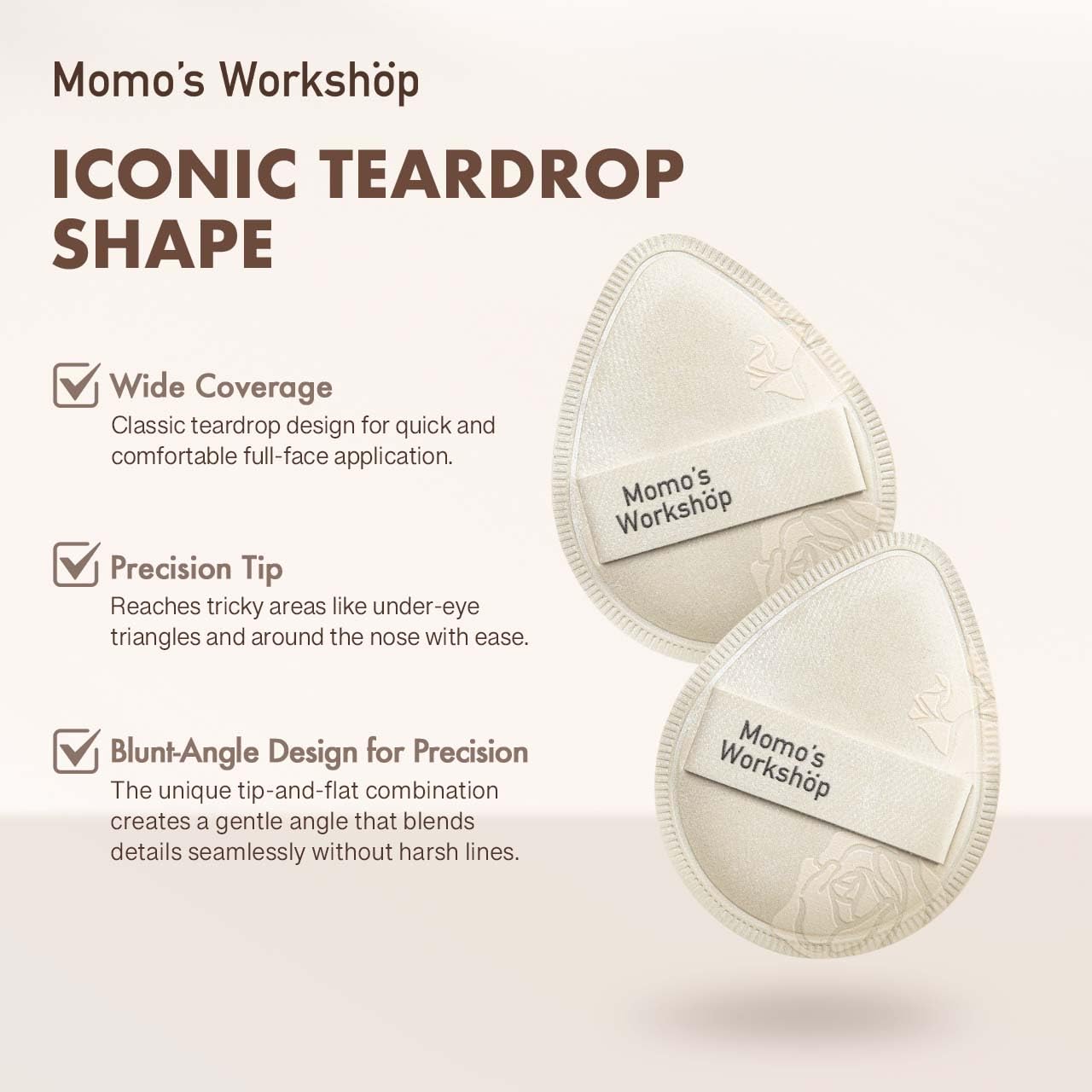 Satin White Egg Makeup Sponge,Firm Bounce Rubycell,Cushion Sponge with Wide PU Leather for Quick-Dry/Full Coverage Foundations, Cosmetic Puff,2pcs Beauty Puffs&Storage Case-GlimoraGlow