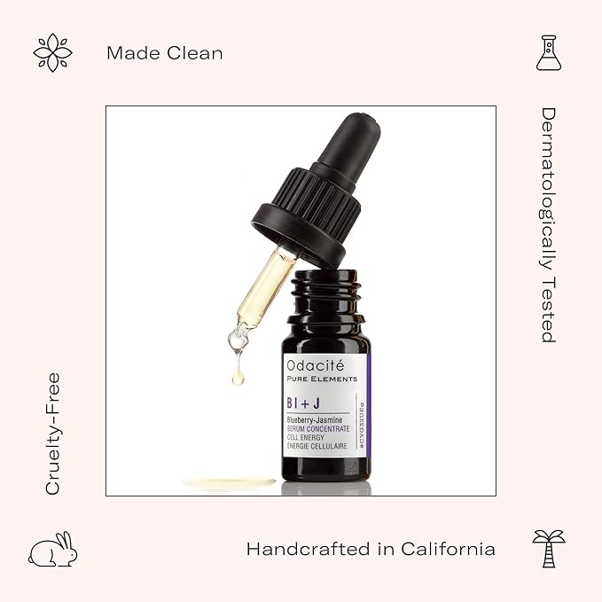 Odacité Anti Aging Serum Concentrate with Blueberry + Jasmine, Hydrating & Skin Brightening Anti-Aging Facial Oil Concentrate for Mature & Tired Skin - 0.17 fl. oz-GlimoraGlow