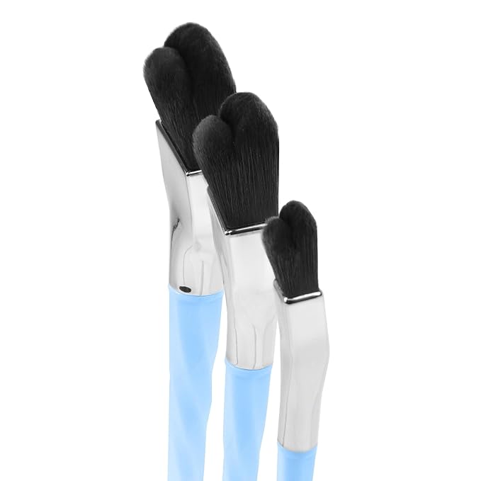 Bdellium Tools Professional Makeup Brush - Blue Double Dome Blender 3pc Brush Set-GlimoraGlow