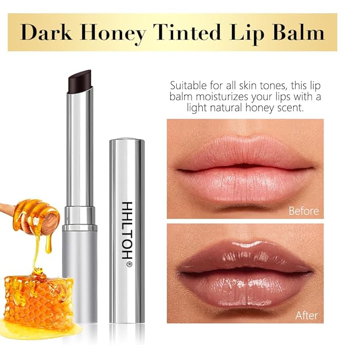 1PCS Honey Tinted Lip Balms Lip Stain, Sheer Hydrating Lip Balm for Women All Skin Tones, Korean Natural Black Cherry Lip Tint Moisturizing Nourishing Lips Balm Lipstick, Bálsamo labial con color miel-GlimoraGlow