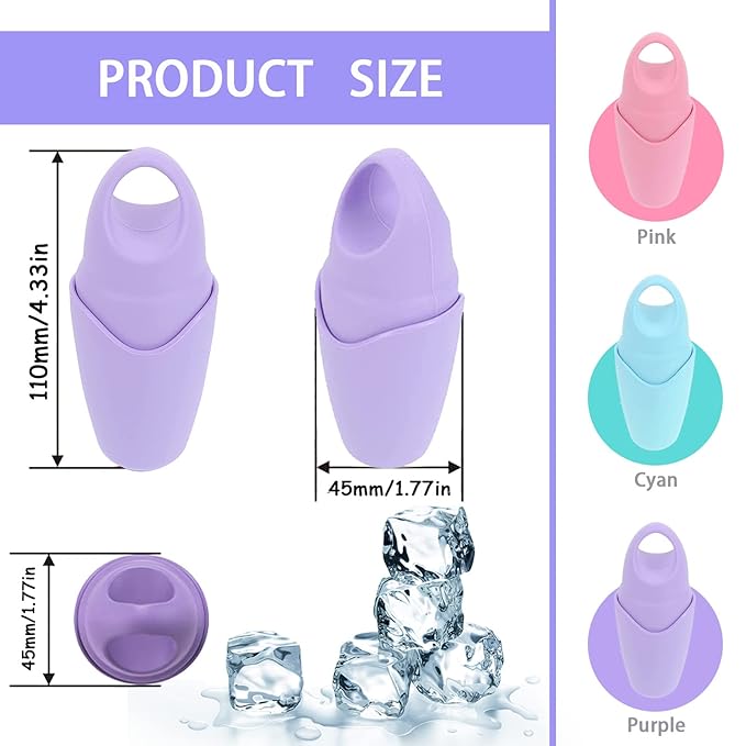 Ice Roller for Face and Eye, Ice face roller,Gua Sha Facial Tools, Facial ice roller, Skin Care Tools,Ice mold for face… (purple-eyes)-GlimoraGlow