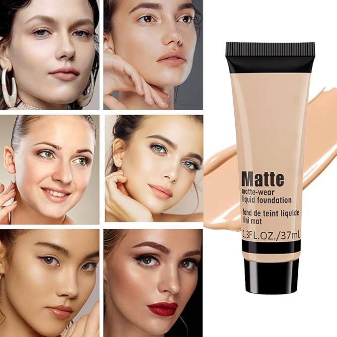 1 Pack Liquid Foundation Cream for Face Makeup,Durable Full Coverage Matte Concealer Make Up,Oil Control & Waterproof Base Primer -1 Fl.Oz (BEIGE 7#)-GlimoraGlow