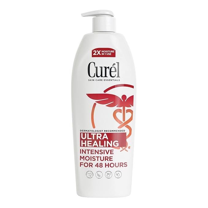 Curel Ultra Healing Intensive Fragrance-Free Lotion For Extra-Dry Skin, Dermatologist Recommended, Ideal for Sensitive Skin, Cruelty Free, Paraben Free, 20 Oz-GlimoraGlow