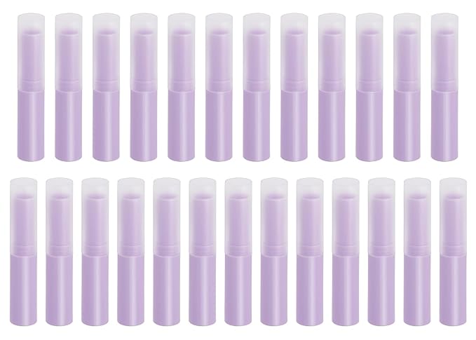 0.14oz Empty Flavored Lip Balm Container Tubes Plastic Homemade Moisturizing Lip Stick with Caps Bulk Fit for Women Adult DIY Making Supplies, 25 Count (Purple)-GlimoraGlow