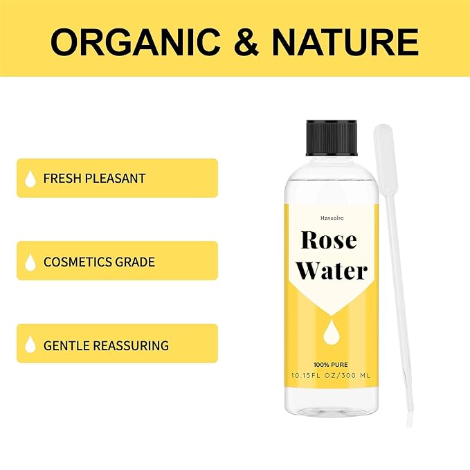 10.15 fl oz Rose Hydrosol for Face Hydrating Mist Hydration, 100% Pure Rose Water, Cleanses & Softens Skin, Promotes Healthy Skin Cell, Suitable for All Skin Types-GlimoraGlow