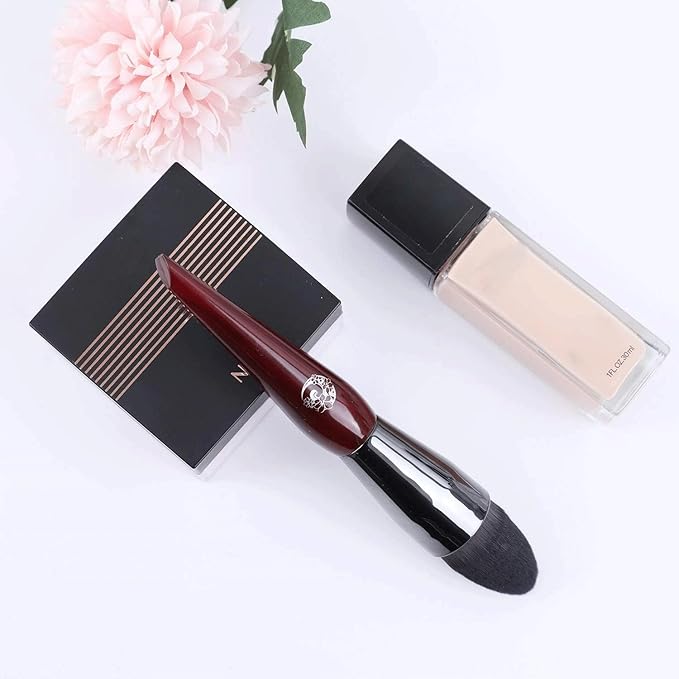 ENERGY Concealer Brush,Tapered Kabuki Foundation Makeup Brush for Under Eye Concealing Blending Liquid Cream Setting Powder Make Up for Full Coverage Cosmetic Applicator Soft Dense Makeup Tool-GlimoraGlow