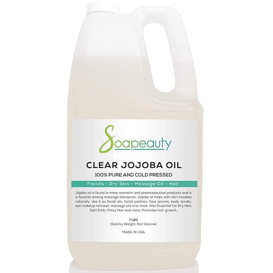 Soapeauty Clear Jojoba Oil | 100% Pure & Natural | Refined, Cold Pressed, Hexane Free | Moisturizing Oil for Skin, Face, Hair & Nails | 7 Pound-GlimoraGlow