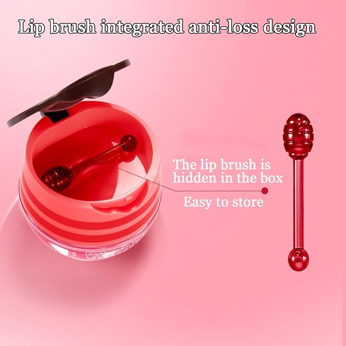 2 Pcs Lip Balm Honey Pot,Honey & Strawberry Lip Mask Propolis Moisturizing Lip Balm with Stick,Prevention Dry and Cracked Lip Scrubs,Exfoliator Lip Wrinkle Skin Care Products-GlimoraGlow