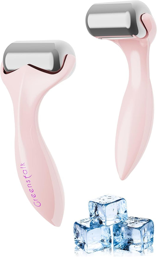 Greenstalk Ice Roller for Face & Eyes – Medical-Grade Stainless Steel Cooling Face Roller for Puffiness Relief, Dark Circles, Skincare Routine – Dual Cold & Warm Therapy, Ergonomic Design-GlimoraGlow