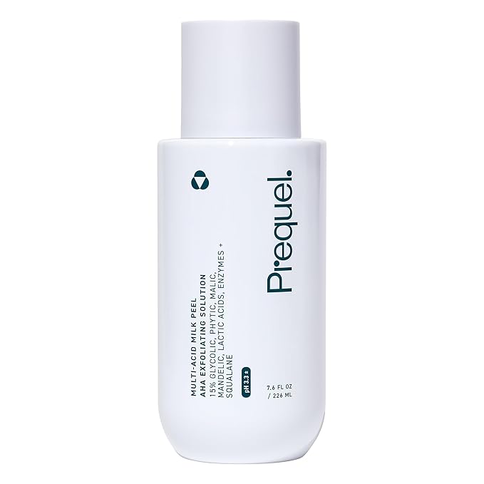 Skin Multi-Acid Milk Peel, Professional Exfoliating Solution. 15% Glycolic Acid Face Peel with Lactic Acid and Enzymes. Hydrating Chemical Exfoliant. Clinical Strength Formula, 7.6oz Bottle.-GlimoraGlow