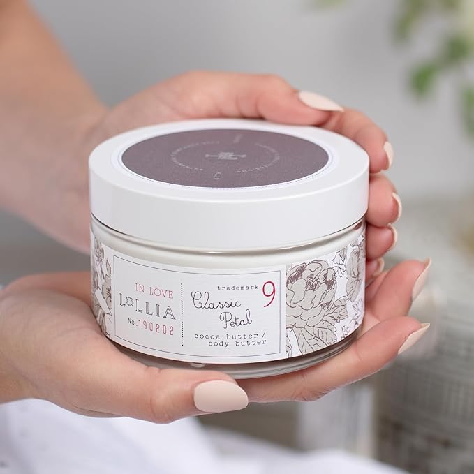 LOLLIA In Love Body Butter, 5.5 oz. - Classic Petal Fragrance - Shea Butter & Cocoa Butter, Body Lotion for Women, Hydrating & Smooth Body Moisturizer-GlimoraGlow