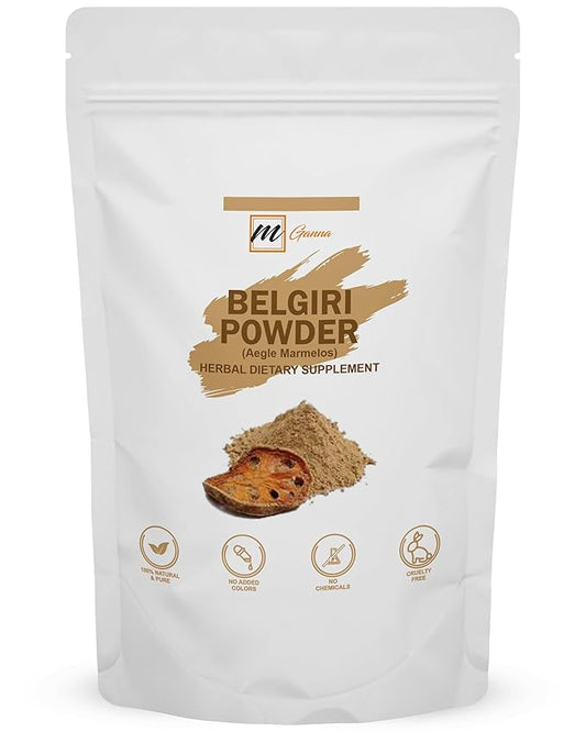 100% Natural Belgiri | Aegle Marmelos | Bael Phal Dry Bel | Wood Apple Powder for Healthy Hair and Skin 227 GMS / 0.5 LBS-GlimoraGlow