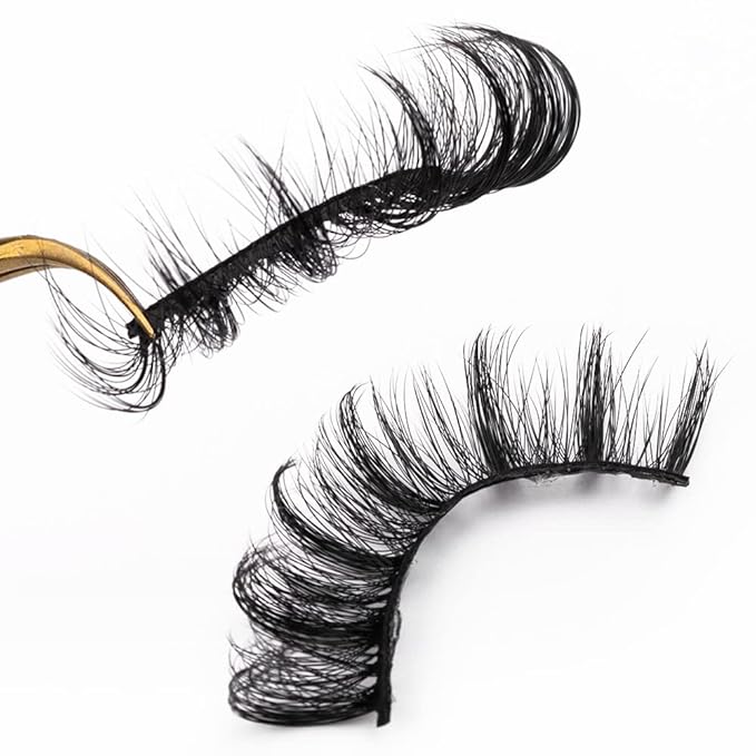 HBZGTLAD 6 Pairs Fluffy False Eyelashes Natural Faux Mink Strip 3D Lashes Pack(3DQG-104)-GlimoraGlow