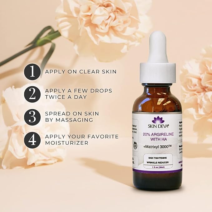SKIN DEVA 20% Argireline Serum with Matrixyl 3000 Pure Hyaluronic Acid Serum For Face Deep Wrinkle Reducer Anti Aging Tones Skin and Stimulates Collagen Peptides Serum For Face-GlimoraGlow