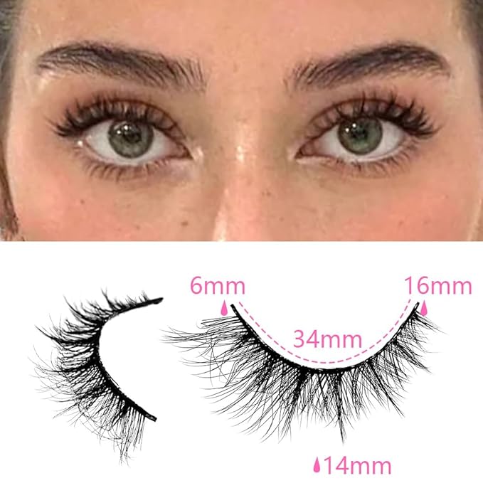 False Eyelashes 48 Pairs Faux Mink Lashes 14mm Wispy Lashes 3D Fluffy Cat Eye Lashes Pack Bulk Wholesale Strip Lashes(style 48-040)-GlimoraGlow