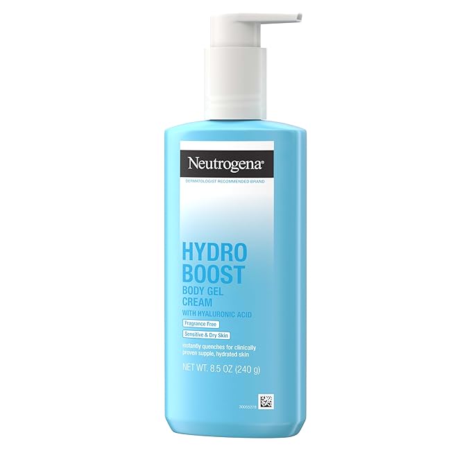 Neutrogena Hydro Boost Body Gel Cream Moisturizer with Hyaluronic Acid, Hydrating Lotion For Sensitive Skin, Fragrance Free, 8.5 oz-GlimoraGlow