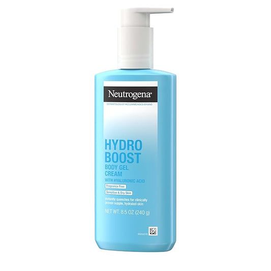 Neutrogena Hydro Boost Body Gel Cream Moisturizer with Hyaluronic Acid, Hydrating Lotion For Sensitive Skin, Fragrance Free, 8.5 oz-GlimoraGlow
