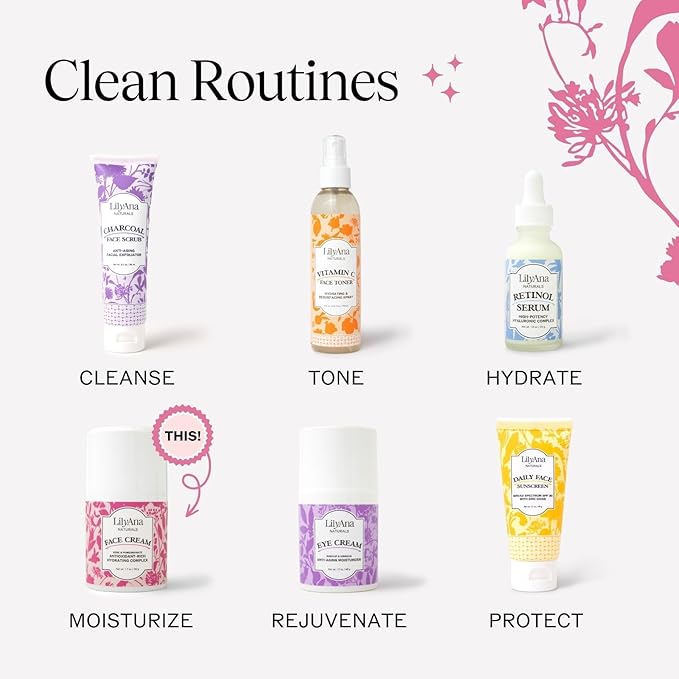 LilyAna Naturals Face and Neck Moisturizer for Women and Men - Moisturizer Face and Neck Cream for Dry Skin and Dark Spot Brightening - Rose and Pomegranate Extracts - 1.7oz-GlimoraGlow