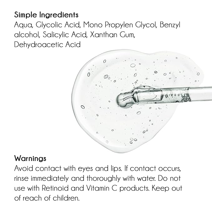 Pure Vitamin C Facial Serum with Salicylic Acid and Glycolic Acid, Anti-Wrinkle, Anti-Acne and Anti-Blackhead, Dark Spot Correcting, 7,5% AHA, Sebum Balance, ¾ oz-GlimoraGlow