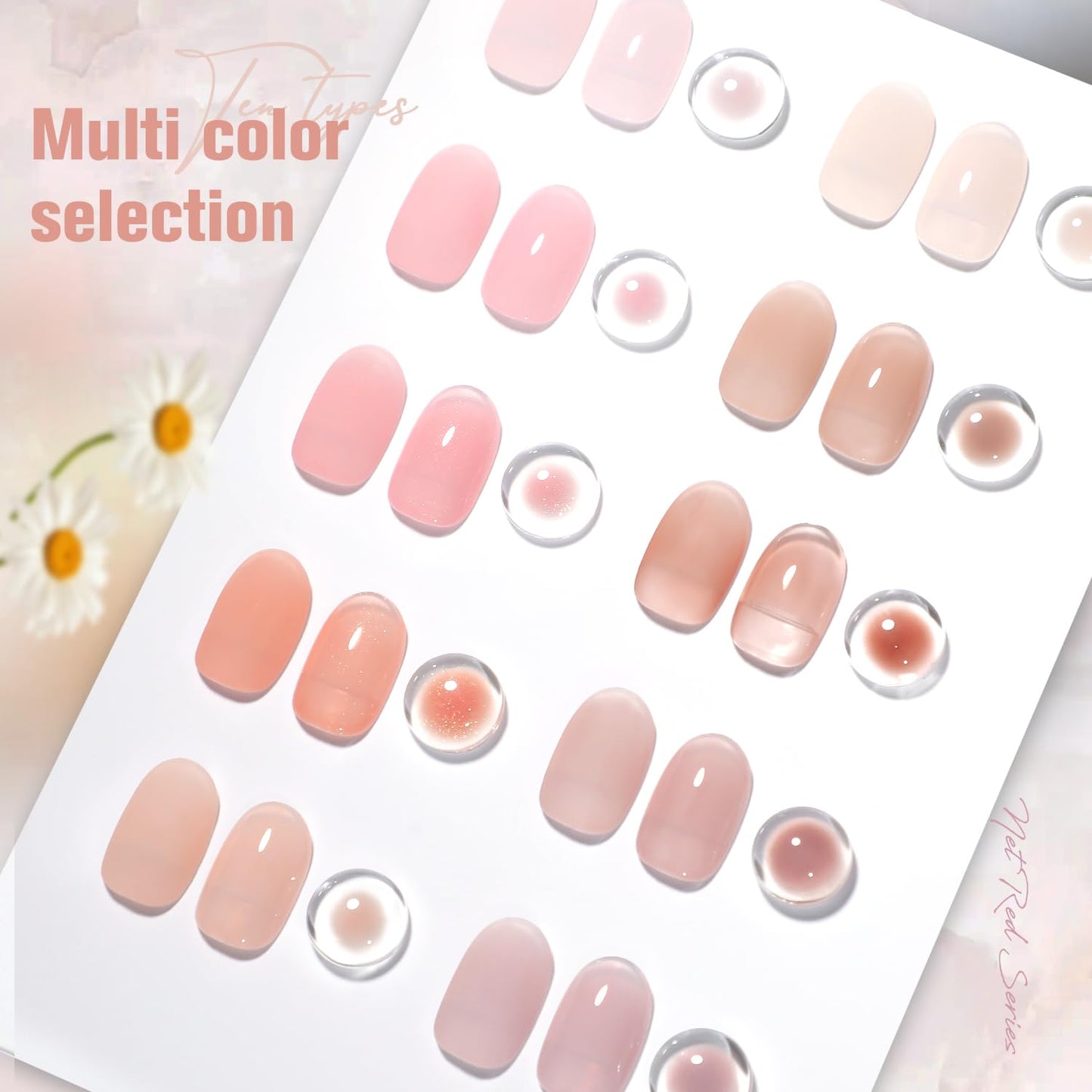 Jelly Pink Gel Nail Polish Set of 10 Colors Nude Gel Polish Kit UV LED Soak Off Nail Polish Gel Home DIY Manicure Nail Art Salon Varnish-GlimoraGlow