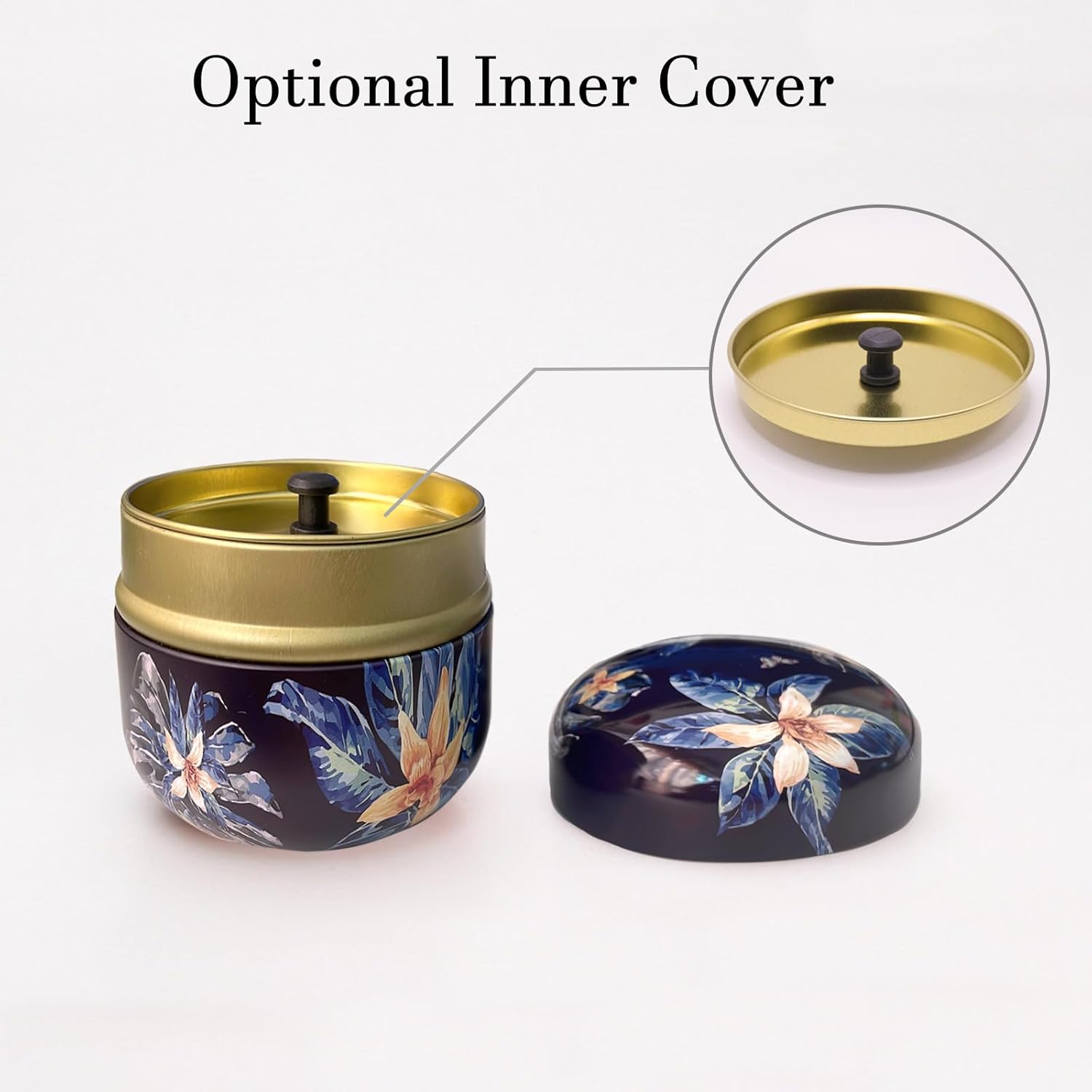 Body Powder Puff and Container for Dusting Powder, Women Powder Puff and Powder Case for Bath and Travel (Procumbens Flowers)-GlimoraGlow