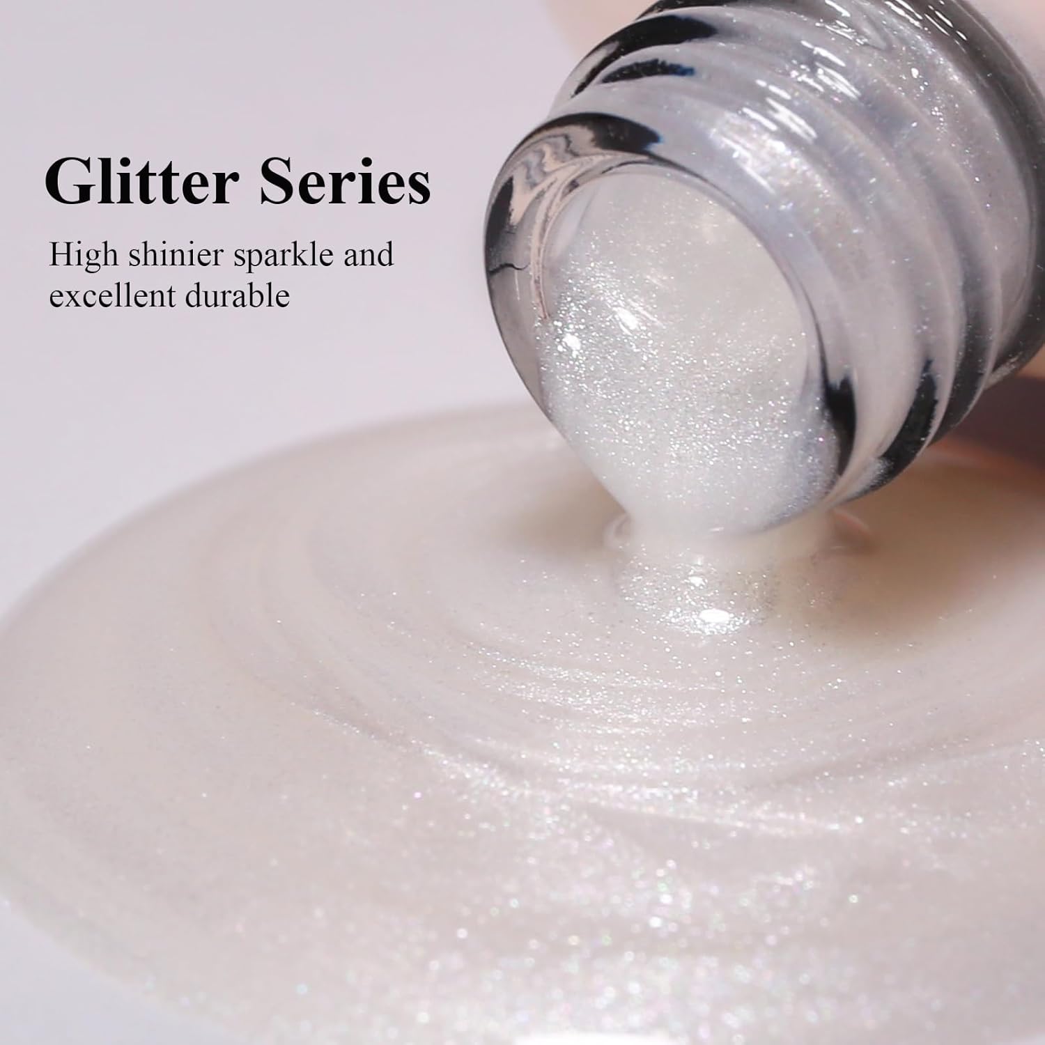 Imtiti Pearl Gel Nail Polish, White Pearl Iridescent Glitter Gel Polish Diamond Shimmer Sparkle Soak Off UV LED Nail Gel Polish Autumn Winter Gel Polish Manicure Gel Nail Kit 10ML-GlimoraGlow