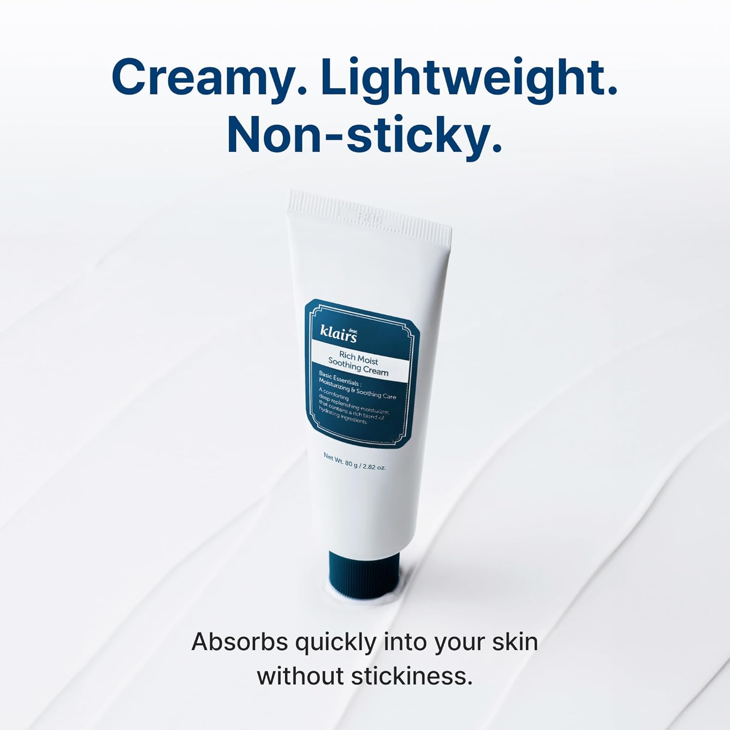 DearKlairs Rich Moist Soothing Cream 80ml, Repair Skin Barrier, Sensitive Skin, Hypoallergenic, Centella Asiatica, Ceramide, Moisturizer, Full Hydration, Non-sticky texture, Korean Moisturizer-GlimoraGlow