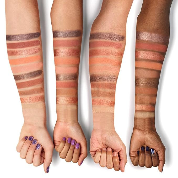 10 Color Eyeshadow Palette, Matte, Shimmer, Glitter Pigment Eye Shadow Makeup Pallete, Neutral Nudes Sunny Orange Eye Makeup Palette with Brush & Mirror, 01.Sunset-GlimoraGlow