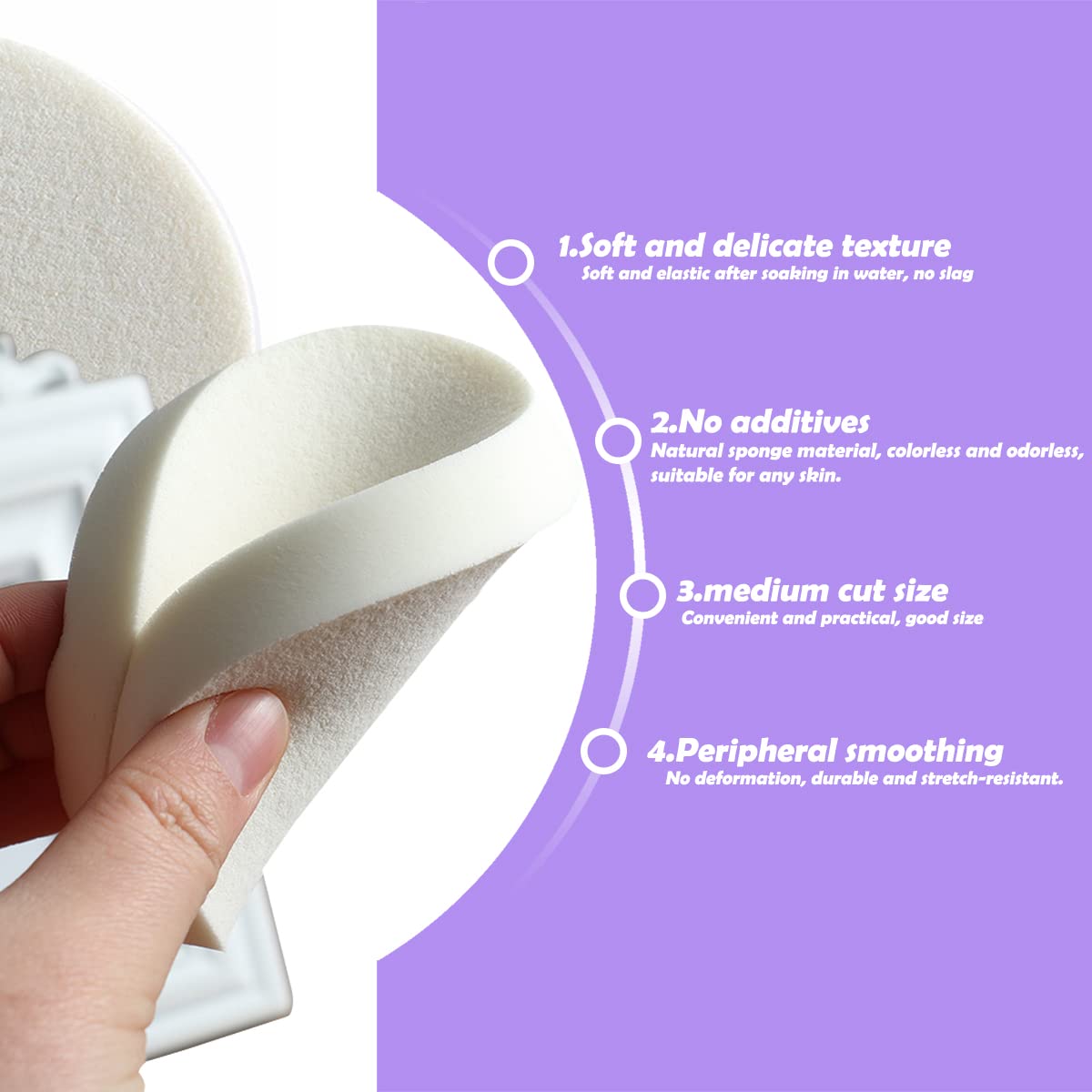 40 PCS Makeup Blenders Sponges Set, Use for Dry and Wet, Perfect for Full Face Curve Blending, Cream, Liquid, Powder Foundation Cosmetics, Latex Free & Soft & Flexible, Round-GlimoraGlow