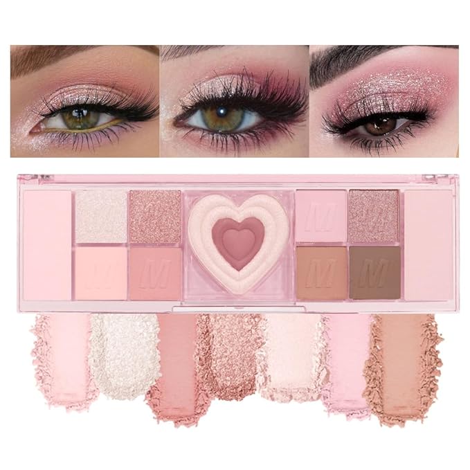 12 Colors Nude Natural Pink Matte Shimmer Eyeshadow Palette for Eye Makeup,High Pigmented Brown Eye Shadow Primers Powder Palet de sombras de ojos-GlimoraGlow