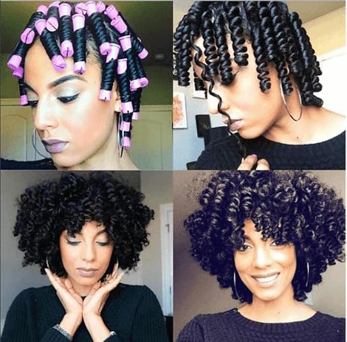 20pcs Women's Perm Rods Set for Natural Hair: 2 Sizes Cold Wave Hair Rollers for Curling and Styling All Hair Lengths - DIY Hairdressing Tools (Purple)-GlimoraGlow