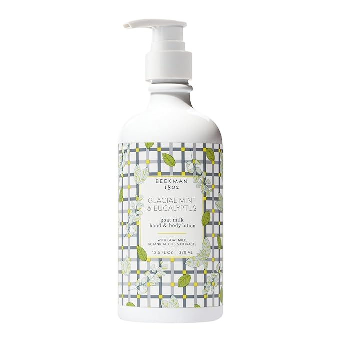 Beekman 1802 Glacial Mint & Eucalyptus Goat Milk Body Lotion - Scented - 12.5 oz - Hydrating & Deeply Moisturizing - With Shea Butter & Jojoba Seed Oil - Good for Sensitive Skin - Cruelty Free-GlimoraGlow
