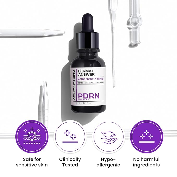 CNP PDRN Active Boost Face Serum - Smoothing Fine Lines & Wrinkle, Rejuvenating & Firming Skin, Anti-aging Booster with Collagen, Korean Skin Care, 1.01 fl. oz. (30ml)-GlimoraGlow