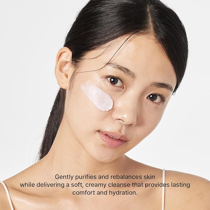 Rosehip Rice Cake Cleanser, pH Balancing Face Wash with Ceramide for Sensitive Skin, 5.29 oz-GlimoraGlow