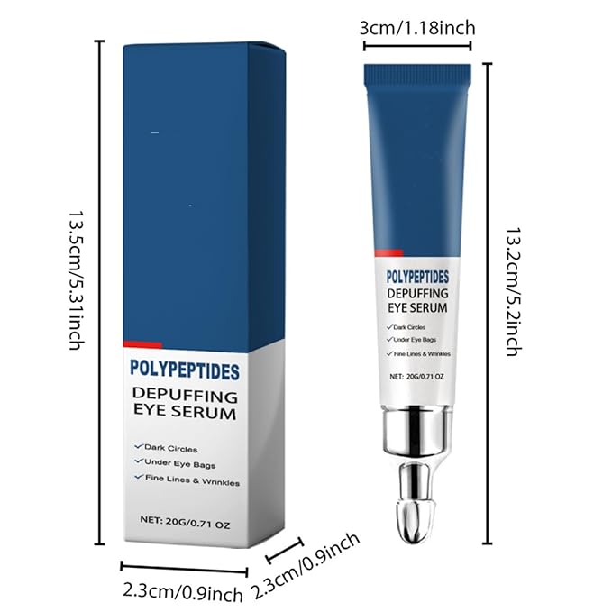 Peptide Depuffing Eye Serum, Himeye Peptide Eye Serum, Men's Caffeine Eye Serum, Men's Collagen Anti-Aging Eye Cream for Wrinkles, 0.5 Ounce (Pack of 2)-GlimoraGlow