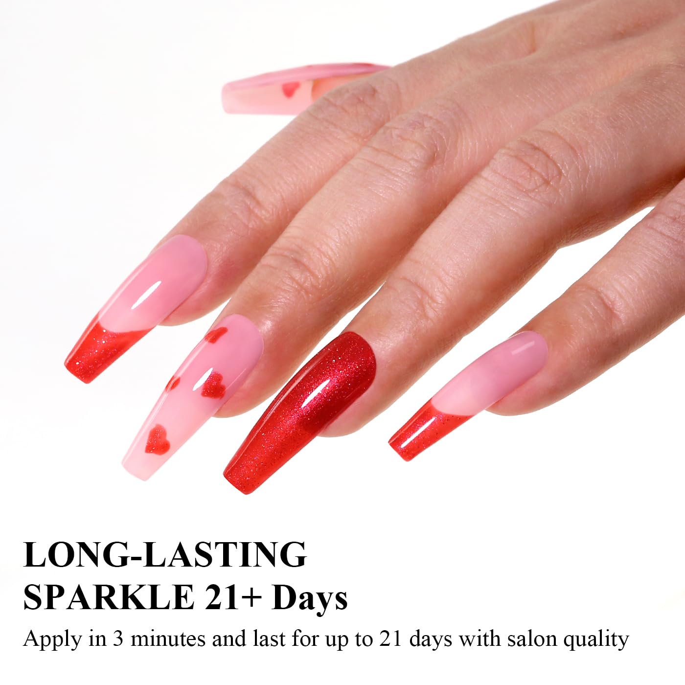 Imtiti Glitter Gel Nail Polish, Christmas Red Iridescent Glitter Gel Polish Diamond Shimmer Sparkle Soak Off UV LED Nail Gel Polish Autumn Winter Gel Polish Manicure Gel Nail Kit 10ML-GlimoraGlow