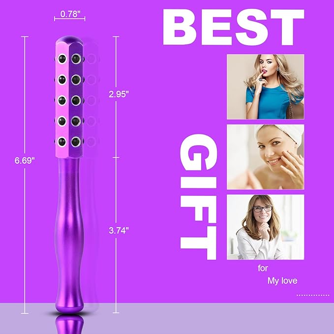 2025 Beauty Roller – Germanium Stone Face Sculpting Tool, Uplift Facial Massaging Beauty Tool, Firming Massage Wand for Skin Tightening, Portable Cooling & Sculpting (Purple)-GlimoraGlow